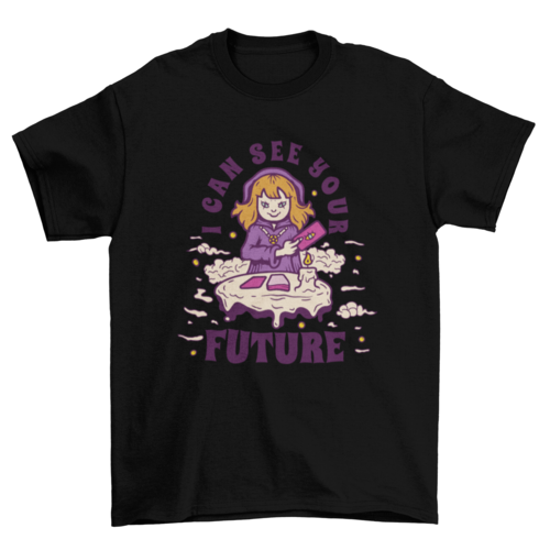 Creepy fortune teller t-shirt design